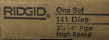Set of (5) Ridgid 141 Pipe Threader Dies 2-1/2"-4" Pipe