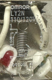 Omron LY2N Relay 110/120 VAC DPDT 8-Pin w/ 0888HP Socket