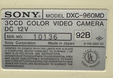 Sony DXC-960MD 3CCD Color Video Camera 12V w/ HRP060-ENG12 Adapter 1X