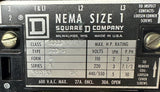 Square D 8536SC0-3 Motor Starter Series A NEMA Size 1 3-Phase 120V Coil