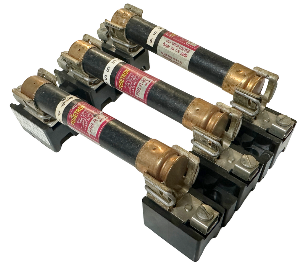Lot of (2) Allen-Bradley X-401978 Fuse Block w/ (3) Fusetron FRS-R-20