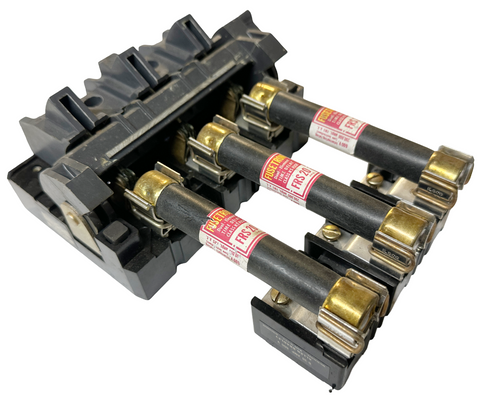 Allen-Bradley X-341737 Disconnect Switch 600V 30A w/ Fuse Block, (3) FRS20 Fuses