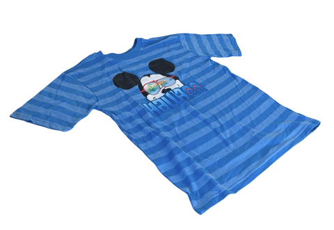 Disney Boys Mickey Mouse Shades Hawaii Blue Striped Shirt Size Large