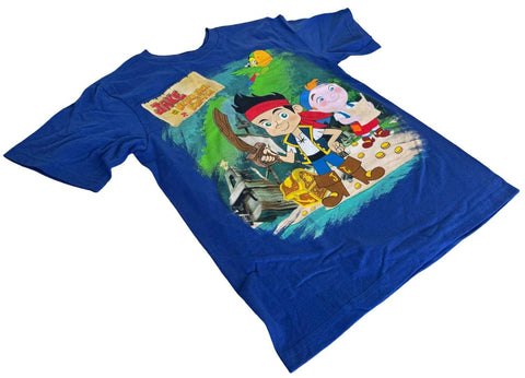 Disney Boy's Jake And The Never Land Pirates Blue Short Sleeve Shirt Size Small