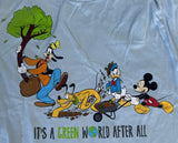 Disney Boys Mickey Mouse Pluto Donald Goofy It's A Green World After All Shirt S