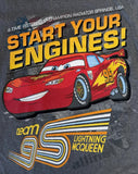 Disney Boys Cars Lightning McQueen Start Your Engines Gray Shirt Size Small