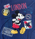Disney Boys Mickey Mouse Around The World London Graphic Navy Shirt Size Medium