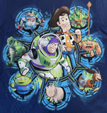 Disney Boys Toy Story 3 Woody & Friends Blue Short Sleeve Shirt Size Small