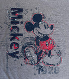 Disney Boys Classic Mickey Mouse 1928 Gray Short Sleeve Shirt Size Medium
