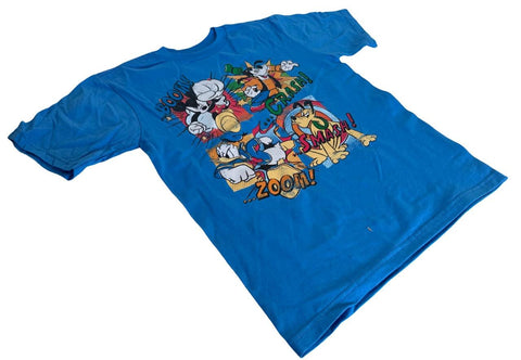 Disney Boys Mickey Mouse Pluto Donald Goofy Boom Crash Zoom Smash Shirt Size M