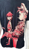 Gildan Men's Gorillaz 2-D & Noodle Graphic Black Short Sleeve Shirt Size Large
