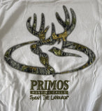 Primos Men's Hunting Calls Speak The Language White Short Sleeve Shirt Size XL