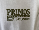 Primos Men's Hunting Calls Speak The Language White Short Sleeve Shirt Size XL