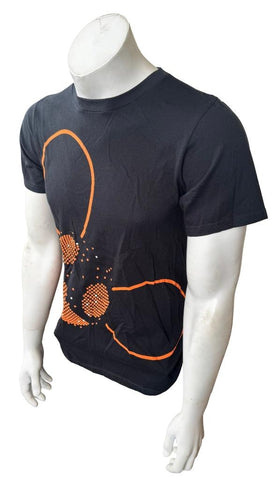 Anvil Men's Deadmau5 Orange Head Graphic Black Short Sleeve Shirt Size Small