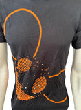Anvil Men's Deadmau5 Orange Head Graphic Black Short Sleeve Shirt Size Small