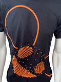 Anvil Men's Deadmau5 Orange Head Graphic Black Short Sleeve Shirt Size Medium