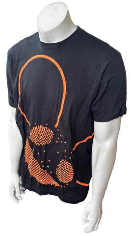 Anvil Men's Deadmau5 Orange Head Graphic Black Short Sleeve Shirt Size Large