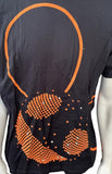 Anvil Men's Deadmau5 Orange Head Graphic Black Short Sleeve Shirt Size Large