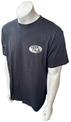 Anvil Men's Deer Thug Graphic Black Short Sleeve Shirt Size Large