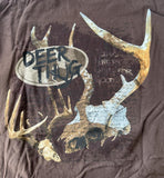Anvil Men's Deer Thug Graphic Brown Short Sleeve Shirt Size X-Large