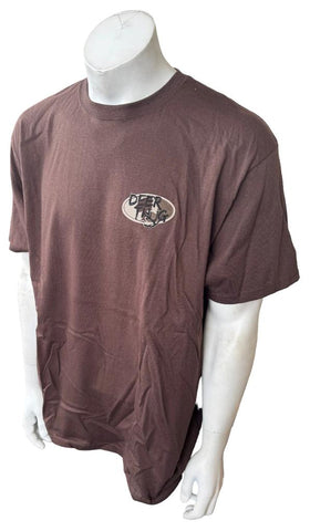 Anvil Men's Deer Thug Graphic Brown Short Sleeve Shirt Size X-Large