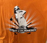 Puma Men's Rickie Fowler Is My Homeboy Graphic Orange Short Sleeve Shirt Size L
