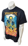 Anvil Men's Megadeth 2011 Tour Graphic Black Short Sleeve Shirt Size Large