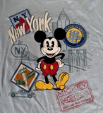 Disney Boys Mickey Mouse Around The World NYC Graphic Blue Shirt Size Medium
