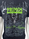 Primos Men's Hunting Calls Speak The Language Black Short Sleeve Shirt Size M