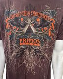 Primos Men's Hunting Calls Speak The Language Brown Short Sleeve Shirt Size M