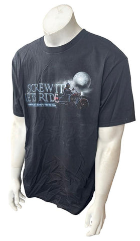 Alstyle Men's Harley Davidson Screw It Lets Ride Black Shirt Size Large