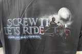 Alstyle Men's Harley Davidson Screw It Lets Ride Black Shirt Size Large