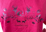 Mossy Oak Women's Established 1986 Deer Graphic Pink Short Sleeve Shirt Size M