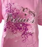 Primos Women's Flower Graphic Pink Short Sleeve Shirt Size Large