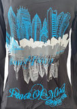 Women's Peace Of Mind Clothing Co. Urban City Black Long Sleeve Shirt Size XL