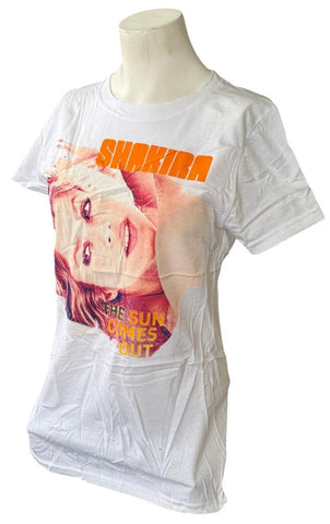 Bay Island Women's Shakira The Sun Comes Out White Short Sleeve Shirt Size Large