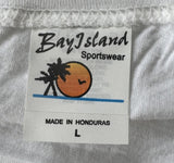 Bay Island Women's Shakira The Sun Comes Out White Short Sleeve Shirt Size Large