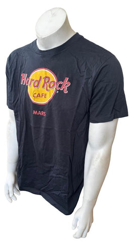 Anvil Men's Hard Rock Cafe Mars Graphic Black Short Sleeve Shirt Size Large