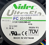 Nidec V12E12BS2M9-07 Ultraflo PWM Cooling Fan 4-Wire 12V DC 0.36A
