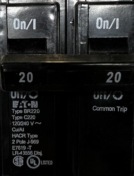 Eaton BR220 C220 Circuit Breaker 20A 2-Pole 120/240 VAC E7819-T
