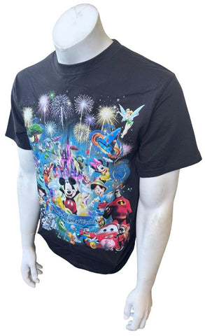 Hanes Men's Walt Disney World Graphic Black Short Sleeve Shirt Size Medium