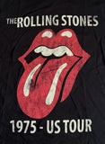 The Rolling Stones Men's The Rolling Stones 1975-US Tour Black Shirt Size 3XL