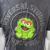 Universal Studios Men's Sesame Street Oscar The Grouch Gray Shirt Size Large