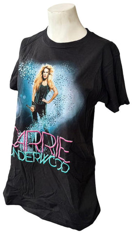 Tultex Women's Carrie Underwood Graphic Black Short Sleeve Shirt Size Small