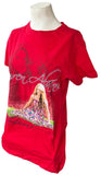Tultex Women's Lauren Alaina Wildflower Red Short Sleeve Shirt Size Large