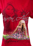 Tultex Women's Lauren Alaina Wildflower Red Short Sleeve Shirt Size Large
