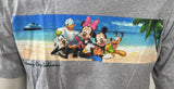 Anvil Men's Castaway Cay Bahamas Mickey & Friends In Paradise Gray Shirt Size M