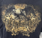 Harley Davidson Men's Eagle Graphic Black Short Sleeve Shirt Size Large