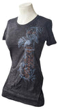 Next Level Women's Harley Davidson Motorcycles Eagle Black Shirt Size Large