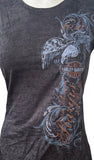 Next Level Women's Harley Davidson Motorcycles Eagle Black Shirt Size Large